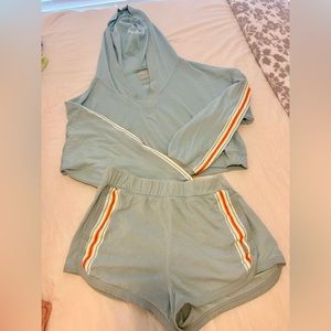 Free People Movement Shorts and Hoodie Set